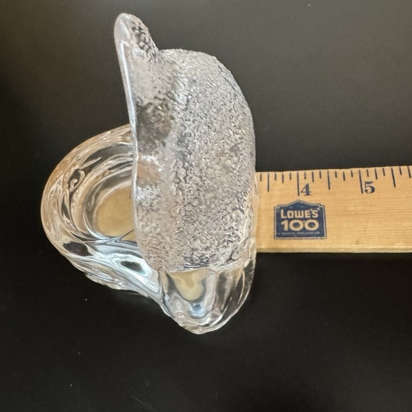 Vintage PartyLite‎ Tea Light Dolphin Candle Holder Glass 4" Nautical Decor - Picture 8 of 8